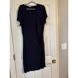 J McLaughlin Elora Side Tie Sheath Dress Blue Jersey Knit Casual Women’s XL NWOT